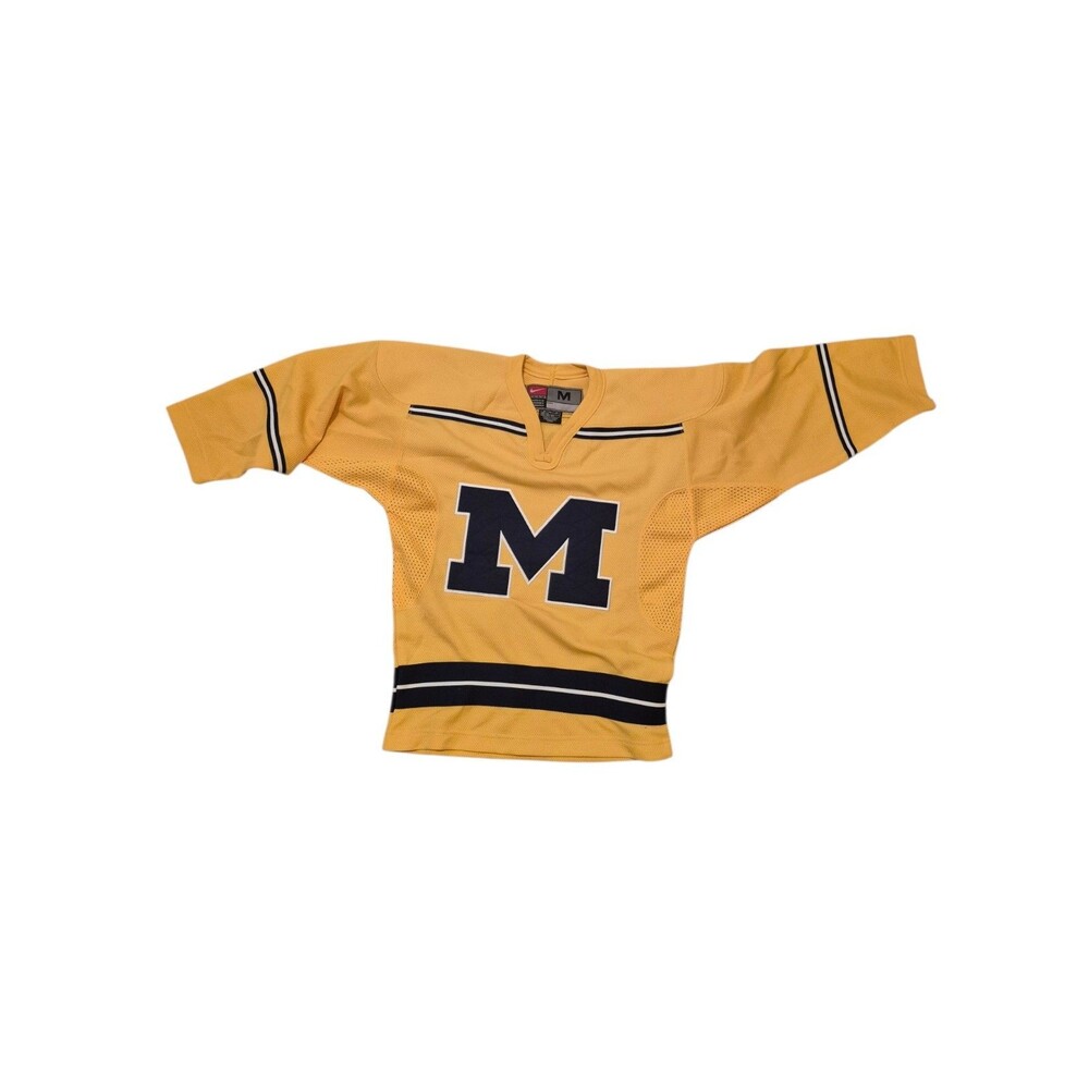 Nike VTG 90s University of Michigan U OF M Wolverines Hockey Jersey Sz Youth M